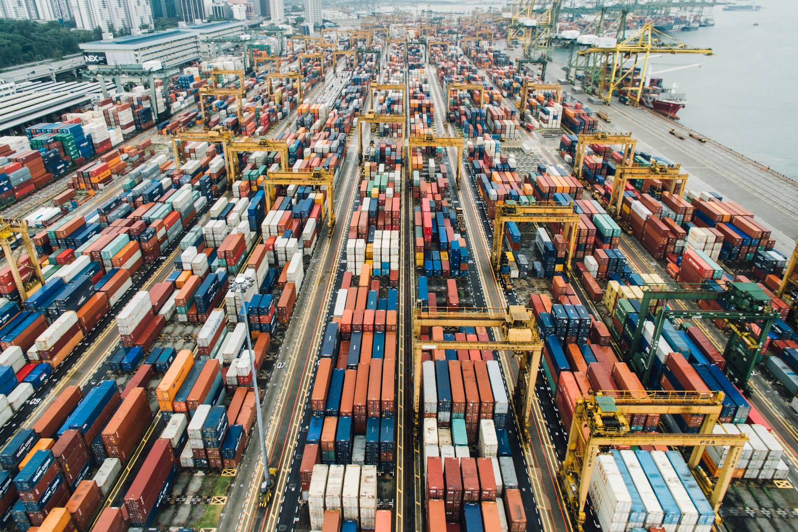 Our Services 9 aerial photo of cargo crates